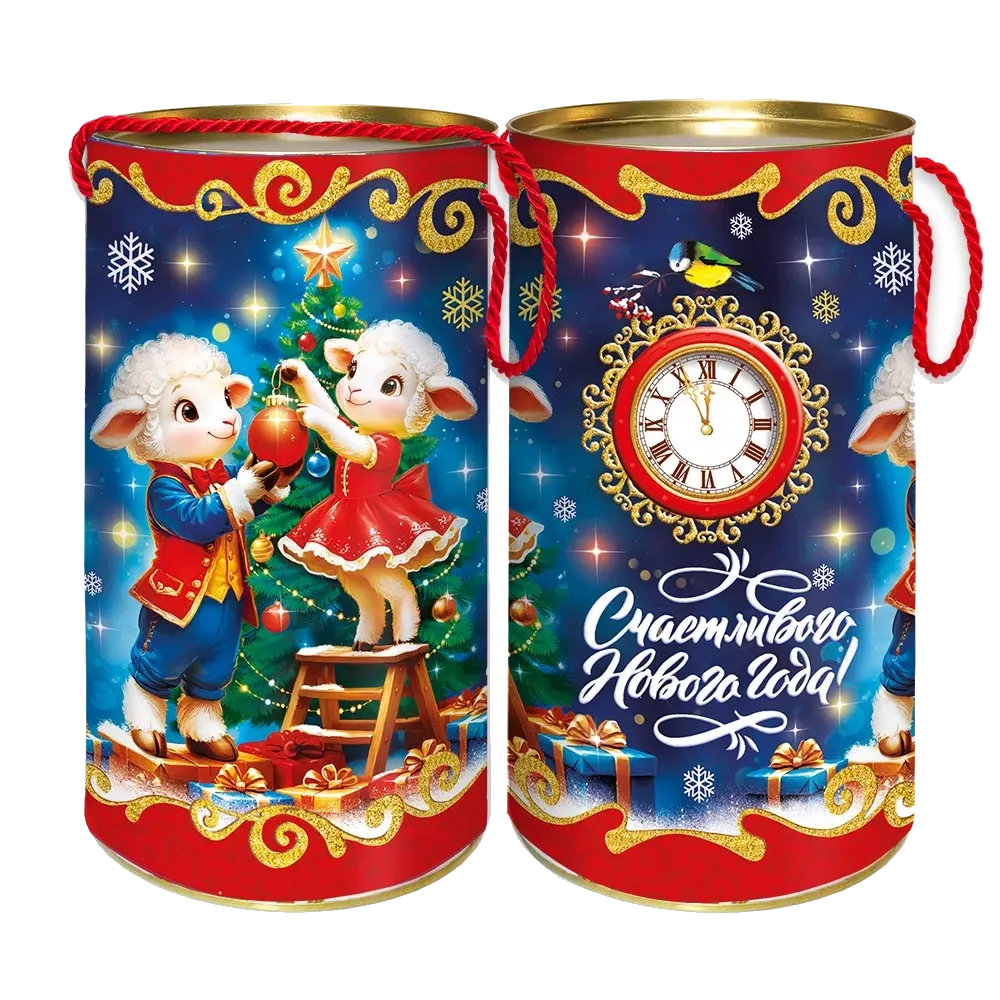 Подарочные тубы "Елка" 1000 гр